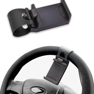 Black Steering Wheel Phone Holder